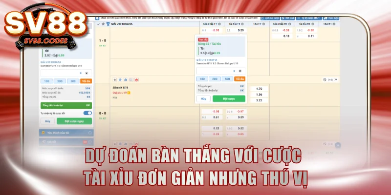 Dự đoán bàn thắng với cược Tài Xỉu đơn giản nhưng thú vị