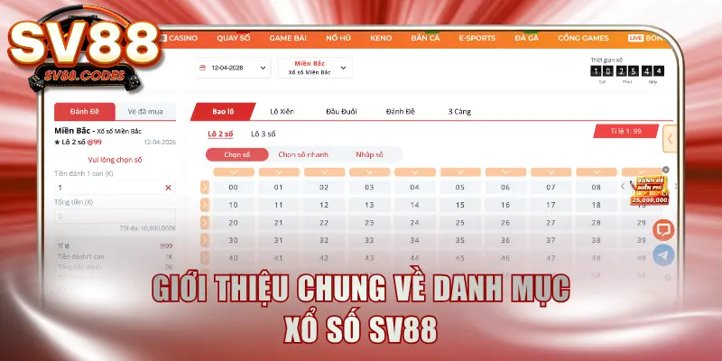 Giới thiệu chung về danh mục xổ số SV88