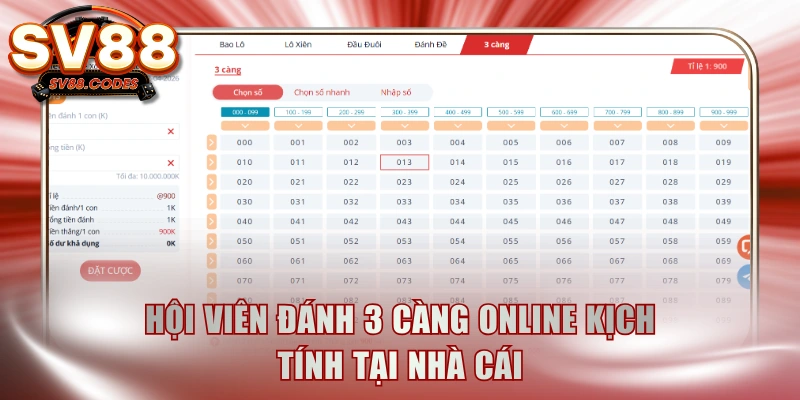 Hội viên đánh 3 càng online kịch tính tại nhà cái