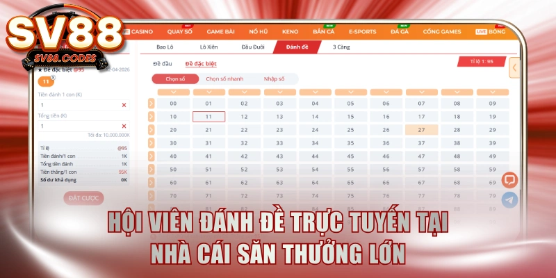 Hội viên đánh đề trực tuyến tại nhà cái săn thưởng lớn