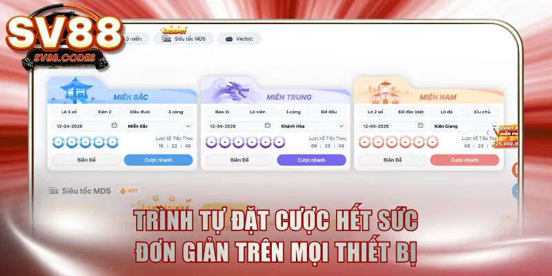 Trình tự đặt cược hết sức đơn giản trên mọi thiết bị